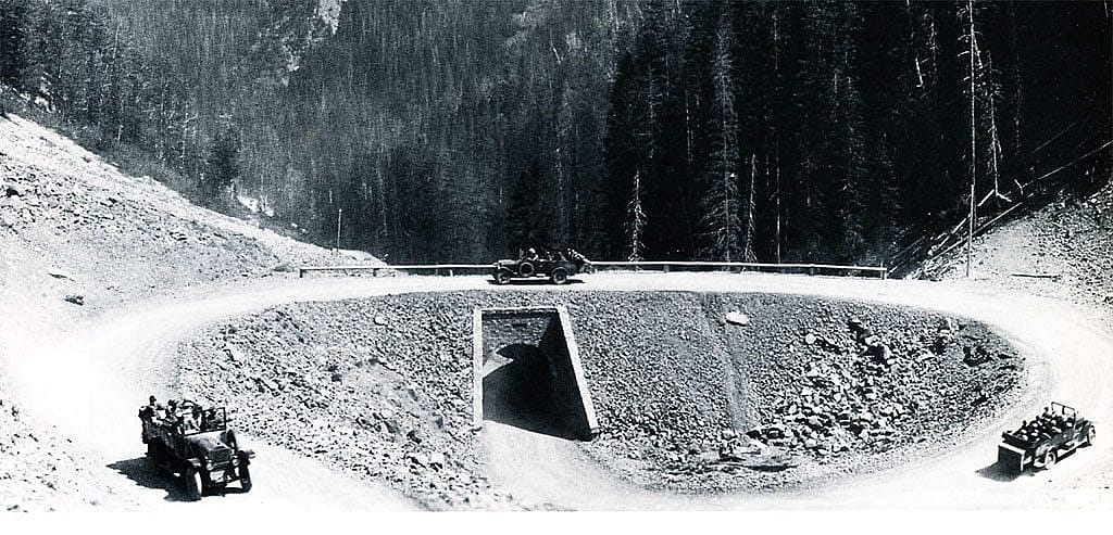 Corkscrew Bridge, Sylvan Pass, ca. 1920. F.J. Hiscock, photographer.