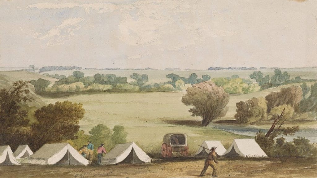 Figure 2. Maple River, 1854-1855. Watercolor with graphite underdrawing. Yale University Art Gallery, New Haven, Connecticut; gift of Paul Mellon, B.A. 1929, L.H.D.H. 1967, Collection (1982.39.5A)