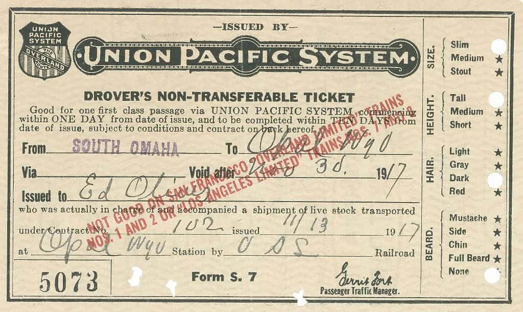 1917 Union Pacific passenger ticket--scrapbooks' ideal content