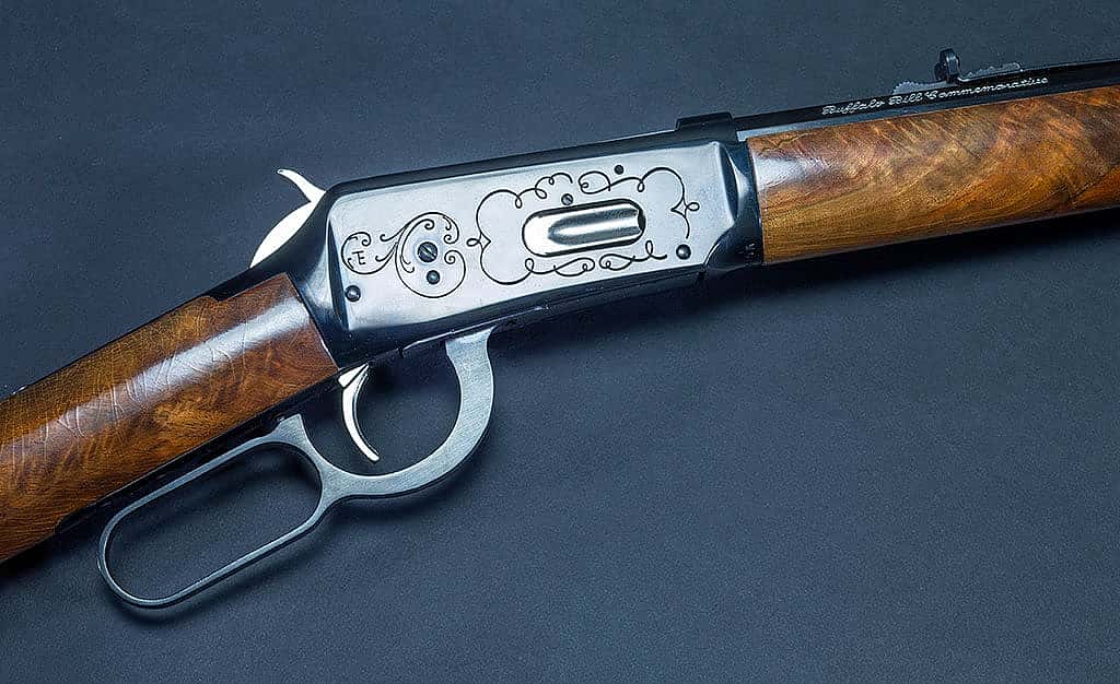 A Treasure from Our West: Buffalo Bill commemorative rifle, Winchester. 1.69.2160 (detail)