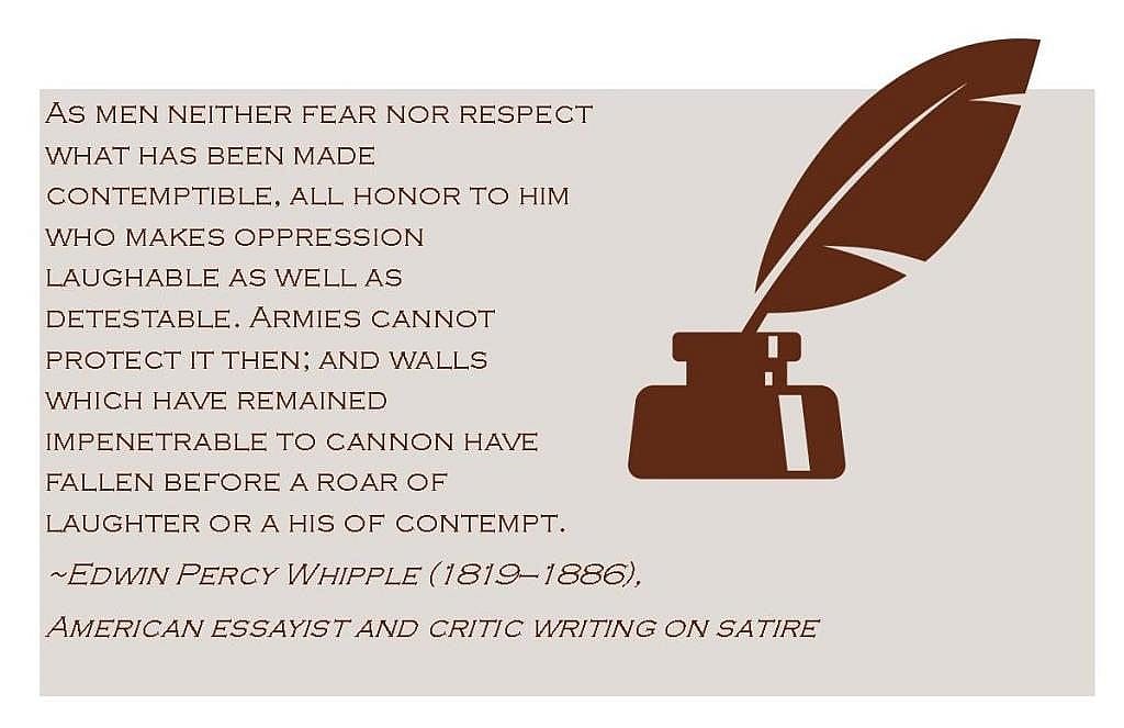 Whipple quote on satire for Puck