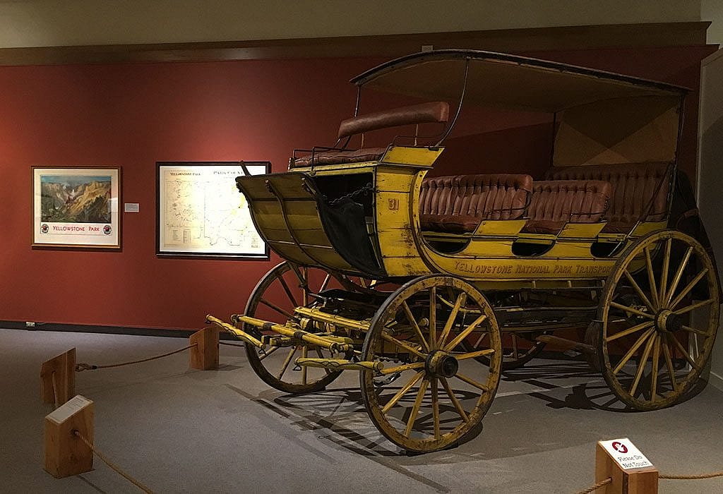 Yellowstone coach in the exhibit "Putting Yellowstone on the Map," on view at the Center of the West in summer and fall 2016. 1.69.391