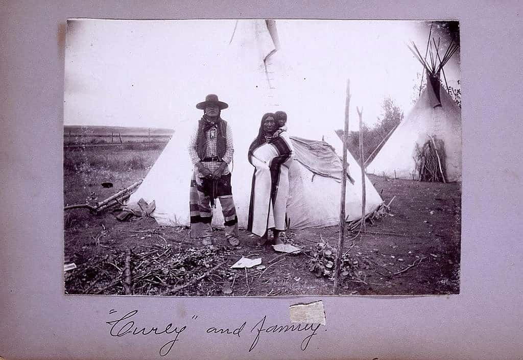 Curly, Take A Shield, and daughter Dora Curly. Fred E. Miller. MS 71 Vincent Mercaldo Collection, McCracken Research Library, P.71.231
