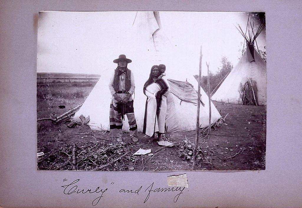 Curly, Take A Shield, and daughter Dora Curly. Fred E. Miller. MS 71 Vincent Mercaldo Collection, McCracken Research Library, P.71.231