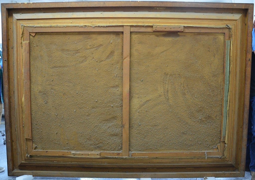 Back of conservation painting