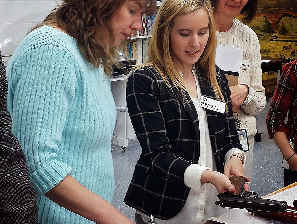 Ashley Hlebinsky teaching gun safety in 2015.