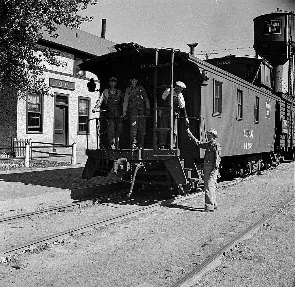 The Cody Railroad Station, ca. 1930s. MS3 Charles Belden Collection. Gift of Mrs. Verna Belden. PN.67.426f
