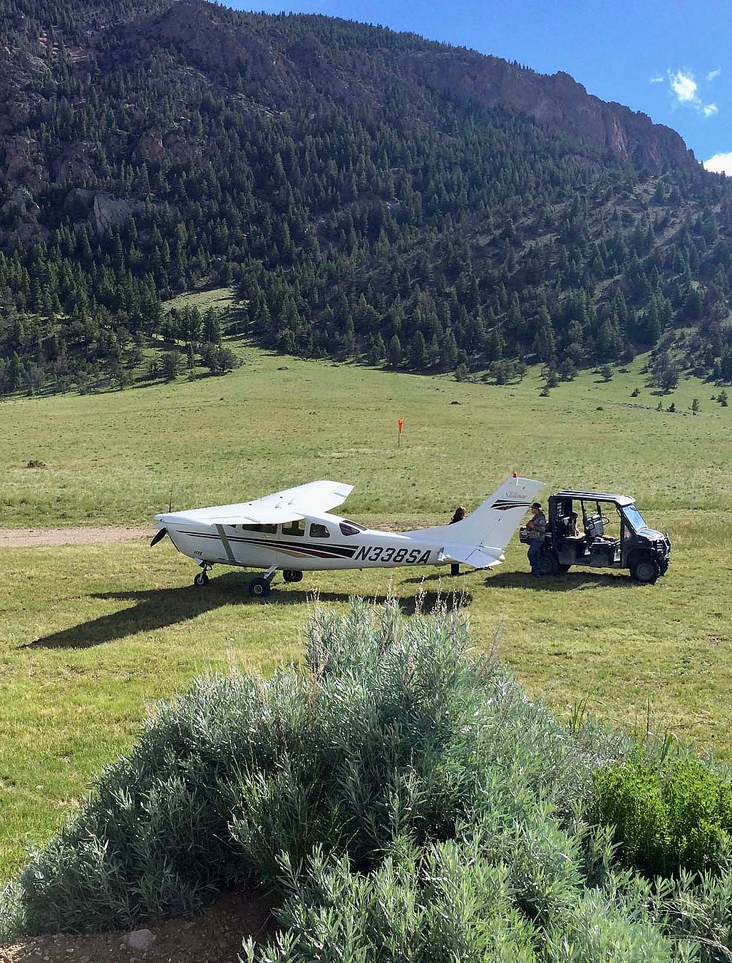 Small plane on the Switchback Ranch.