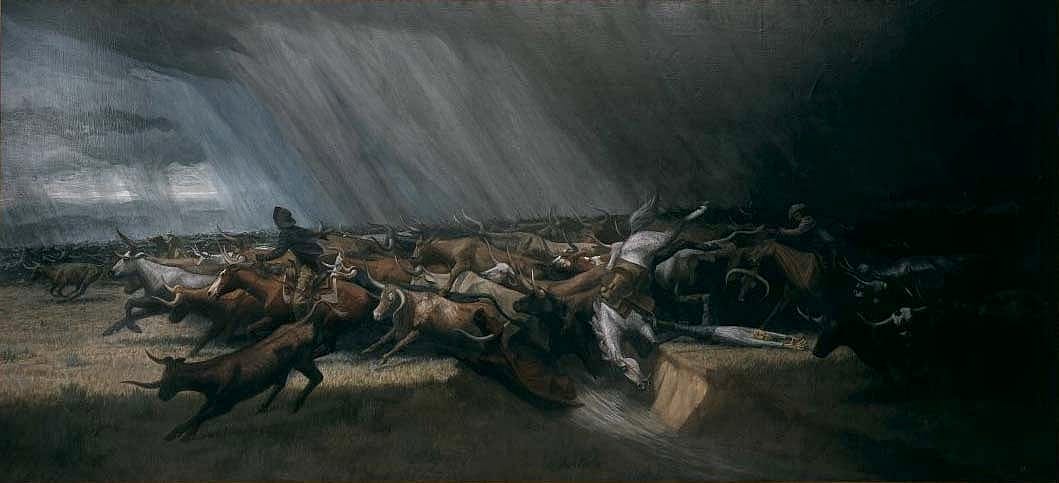 (Fig. 4) Harry Jackson. Stampede (1965). Oil on canvas. Gifts of The Coe Foundation. 29.65