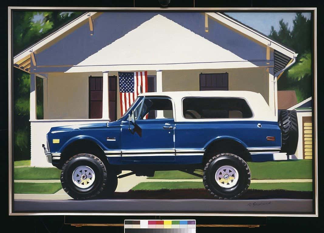 Robert Seabeck. "American Dream," 1982. Oil on canvas, 40 x 60 inches. Gift of the artist. 7.91