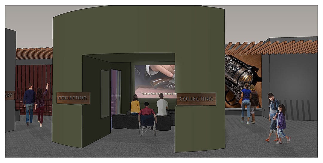 CFM design drawing: Looking into the theater space. Gallagher & Associates.