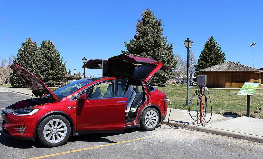 The Buffalo Bill Center of the West's new electric vehicle charging station.