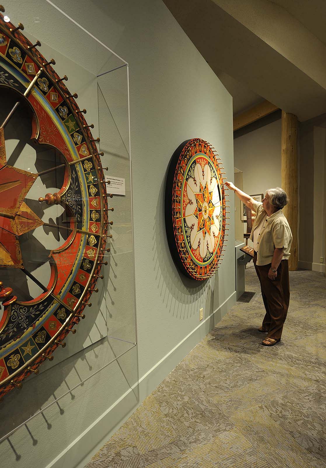 Roulette wheel from the Irma Hotel, on exhibit in the Buffalo Bill Museum, 2012.