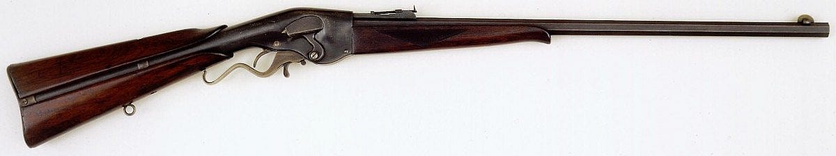 The Museum also displays an Evans New Model Sporting Rifle. Gift of Olin Corporation, Winchester Arms Collection. 1988.8.613