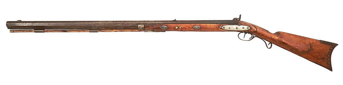 S. Hawken Half Stock Percussion Rifle, .60- .61 caliber, 1849-1859. Gift of William B. Ruger, Sr. and Sturm, Ruger and Company. 1997.4.7