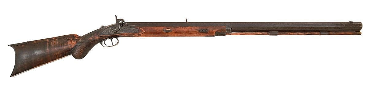 S. Hawken Half Stock Percussion Rifle, .59 caliber, 1849-1859. Gift of William B. Ruger, Sr. and Sturm, Ruger and Company. 1997.4.15