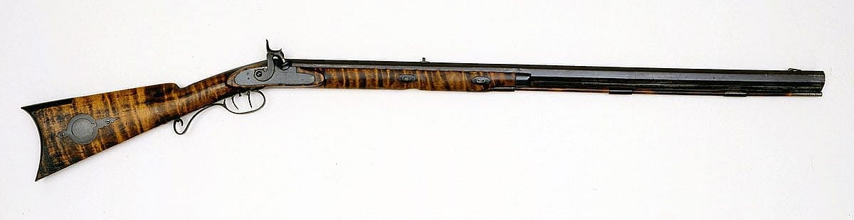 S. Hawken Half Stock Percussion Rifle, .50 caliber, 1849-1859. Gift of William B. Ruger, Sr. and Sturm, Ruger and Company. 1997.4.8