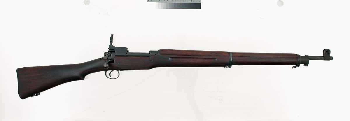 Model 1917 Rifle. This rifle was adapted from a British rifle and the US Army used this alongside the 1903 Springfield. Gift of Olin Corporation, Winchester Arms Collection. 1988.8.107