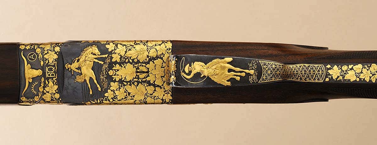 Purdey Over-Under 28 gauge shotgun. Gift of Mr. and Mrs. Larry Sheerin, San Antonio, Texas. 2011.12.1 (detail)