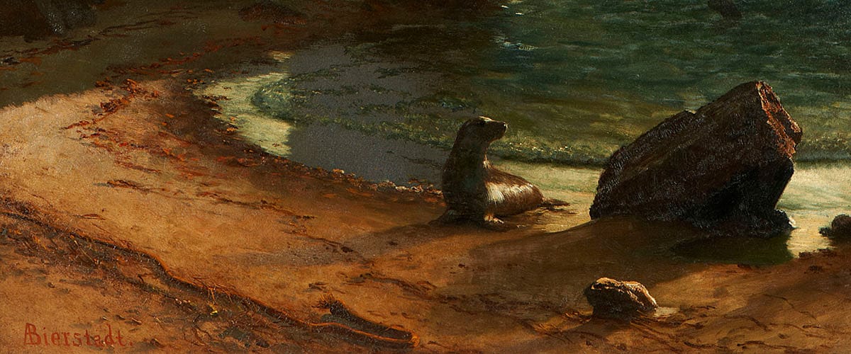 Albert Bierstadt, Point Lobos, California, 1875. Oil on canvas painting. Gilcreaase Museum, Tulsa, OK. 0126.2304 (detail)