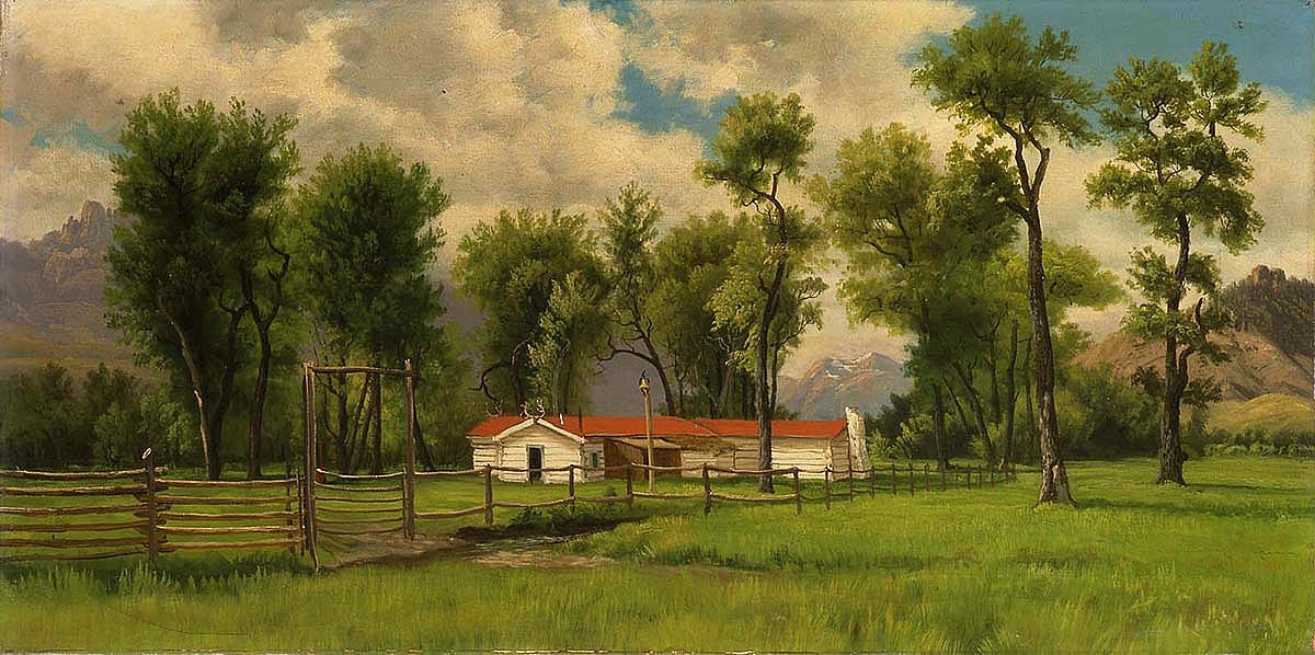 Henry Howard Bagg (1852-1928). Buffalo Bill's TE Ranch, ca. 1910. Southwest of Cody, Wyoming, along the South Fork of the Shoshone River. Museum purchase, Garlow Collection. 150.69