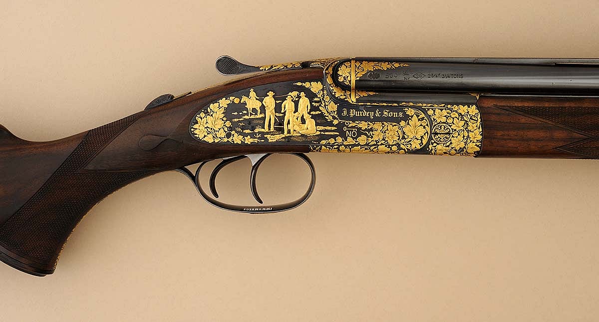 Purdey Over-Under 28 gauge shotgun. Gift of Mr. and Mrs. Larry Sheerin, San Antonio, Texas. 2011.12.1 (detail)