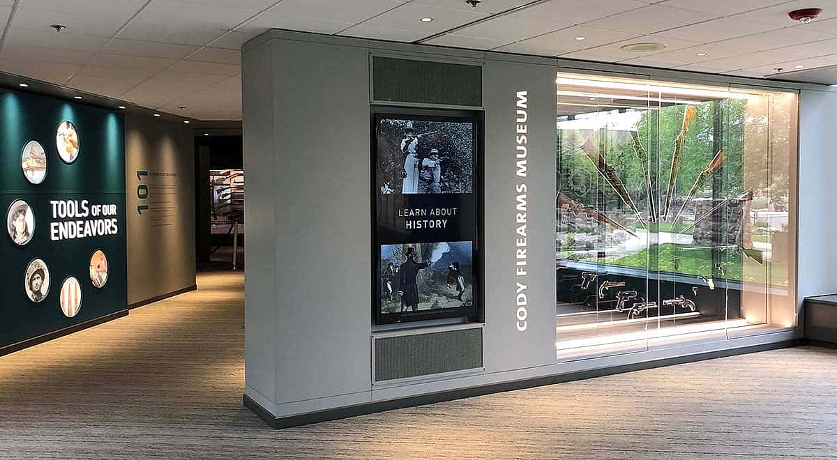 Entrance to the new Cody Firearms Museum, reopened in July 2019 after a full renovation.