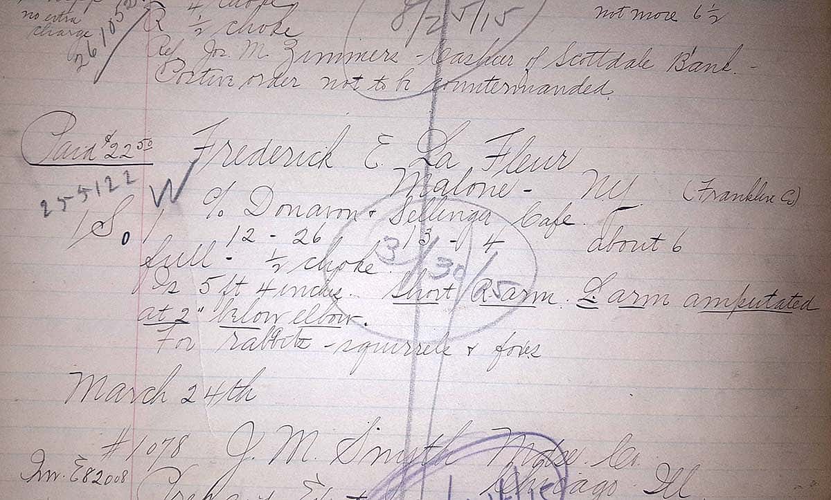 Detail from an Ithaca ledger page
