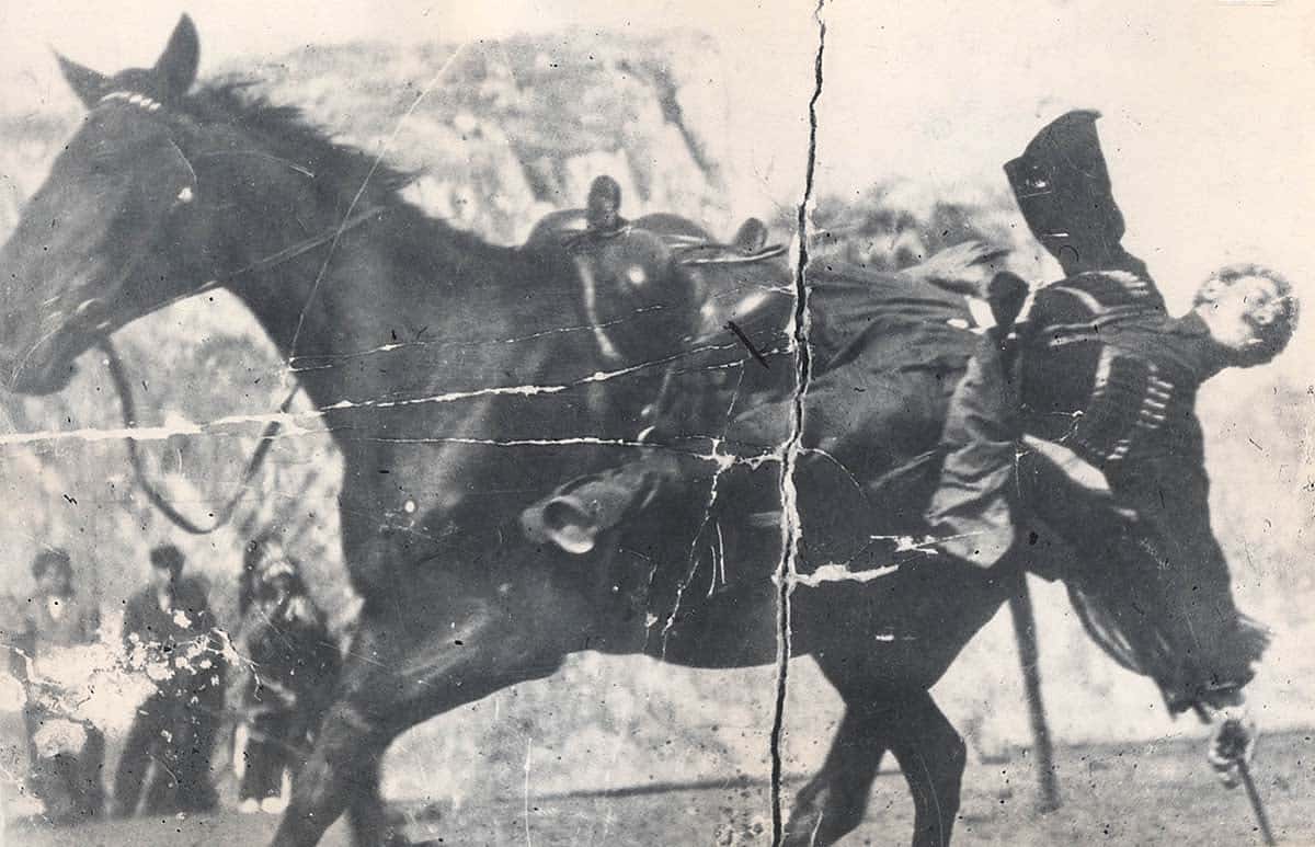 Trick rider Serapion Imnadze, ca. 1898. Collection of Irakli Makharadze.
