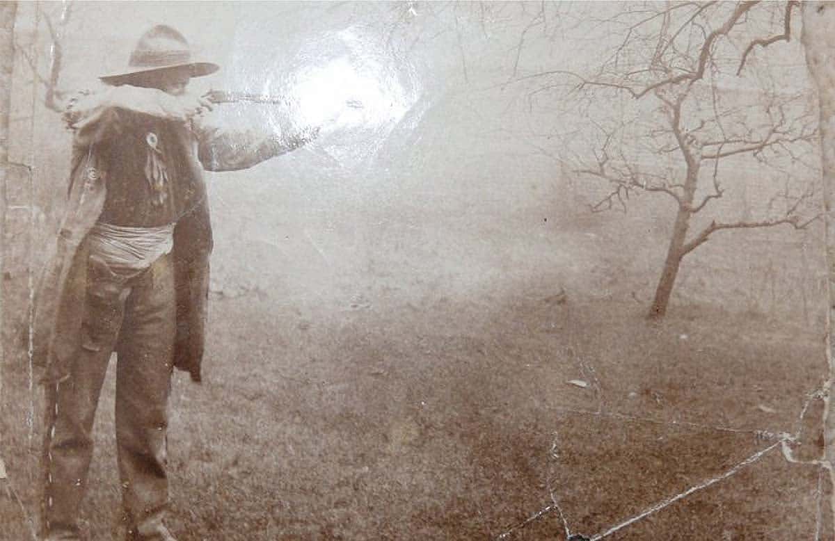 Early on, Montana Bill had a talent with firearms. Courtesy of the Bailey family of Rayleigh, Essex, UK.