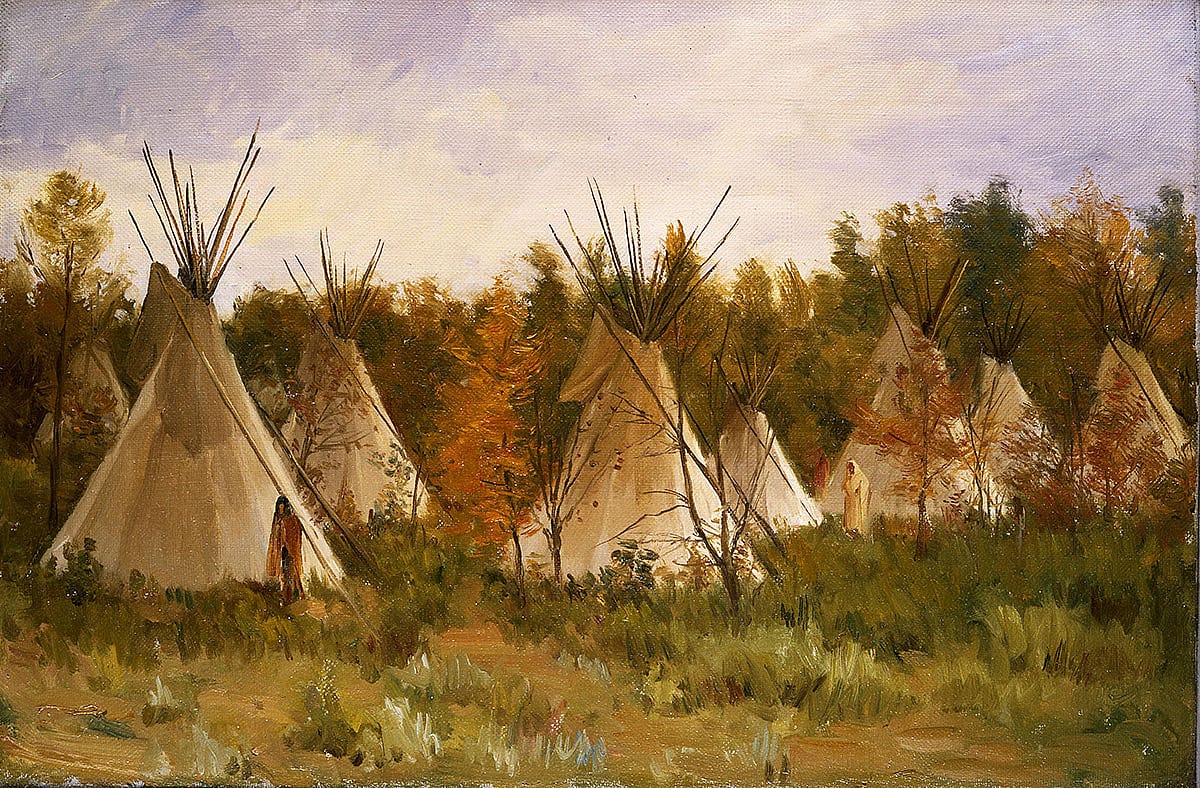 Joseph Henry Sharp (1859-1953). "The Summer Camp," ca. 1906. Whitney Purchase Fund. 23.61