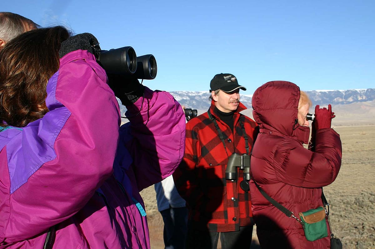 Dr. Charles R. Preston, center, provides expert commentary on the area.
