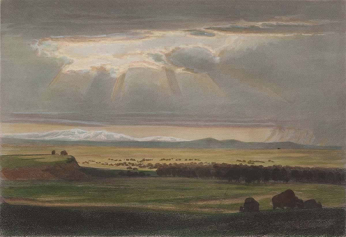 William Holbrook Beard (1824-1900). ON THE PRAIRIE, 1869. Colored engraving. Amon Carter Museum of American Art, Fort Worth, TX, 1964.52