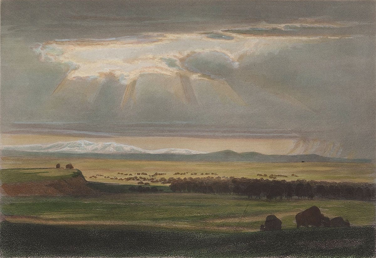 William Holbrook Beard (1824 –1900). ON THE PRAIRIE, 1869. Colored engraving. Amon Carter Museum of American Art, Fort Worth, TX, 1964.52