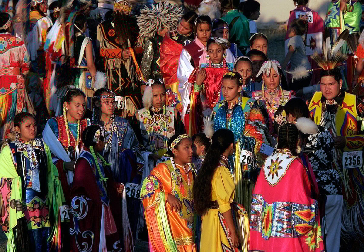 Rocky Boy Powwow Grand Entry, Montana, 2005. MS 426 Ken Blackbird Collection. P.426.05372