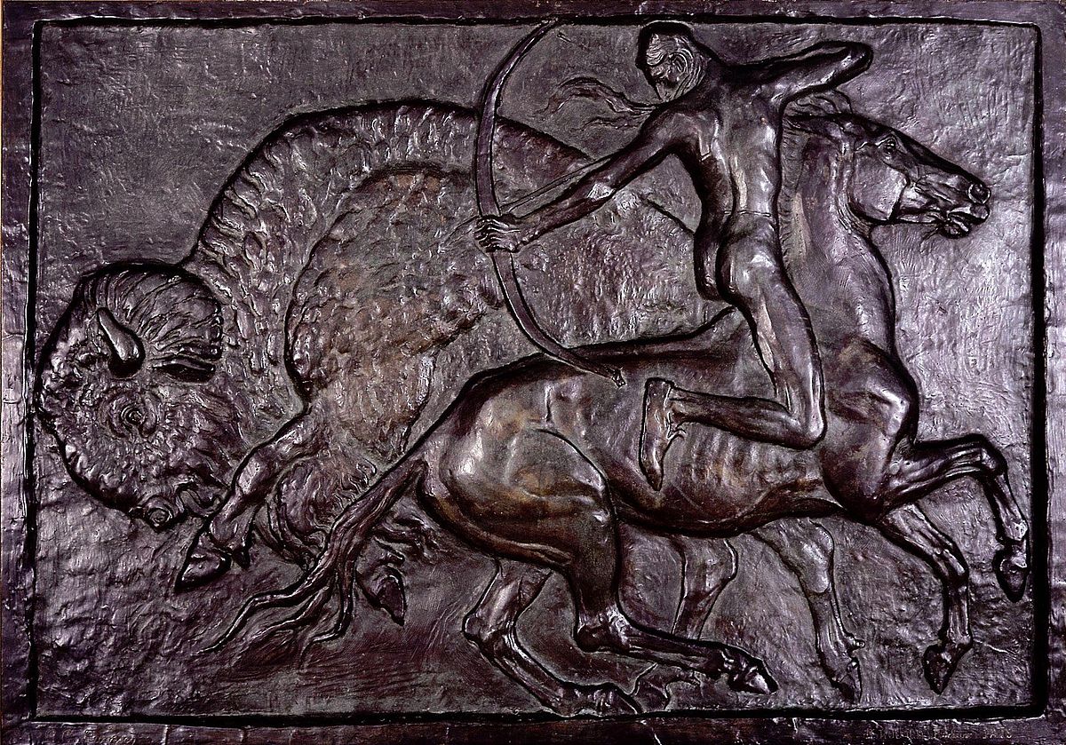 Charles Carey Rumsey (1879 - 1922). "Buffalo Hunt," 1922. Bronze. Gift of the Rumsey Family. 18.91