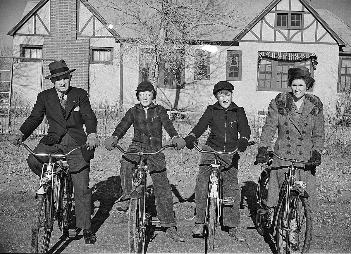 Milward Simpson family: L–R, Milward, Al, Pete, and Lorna, undated. MS 89 Jack Richard Photograph Collection. PN.89.107.21020.02.3