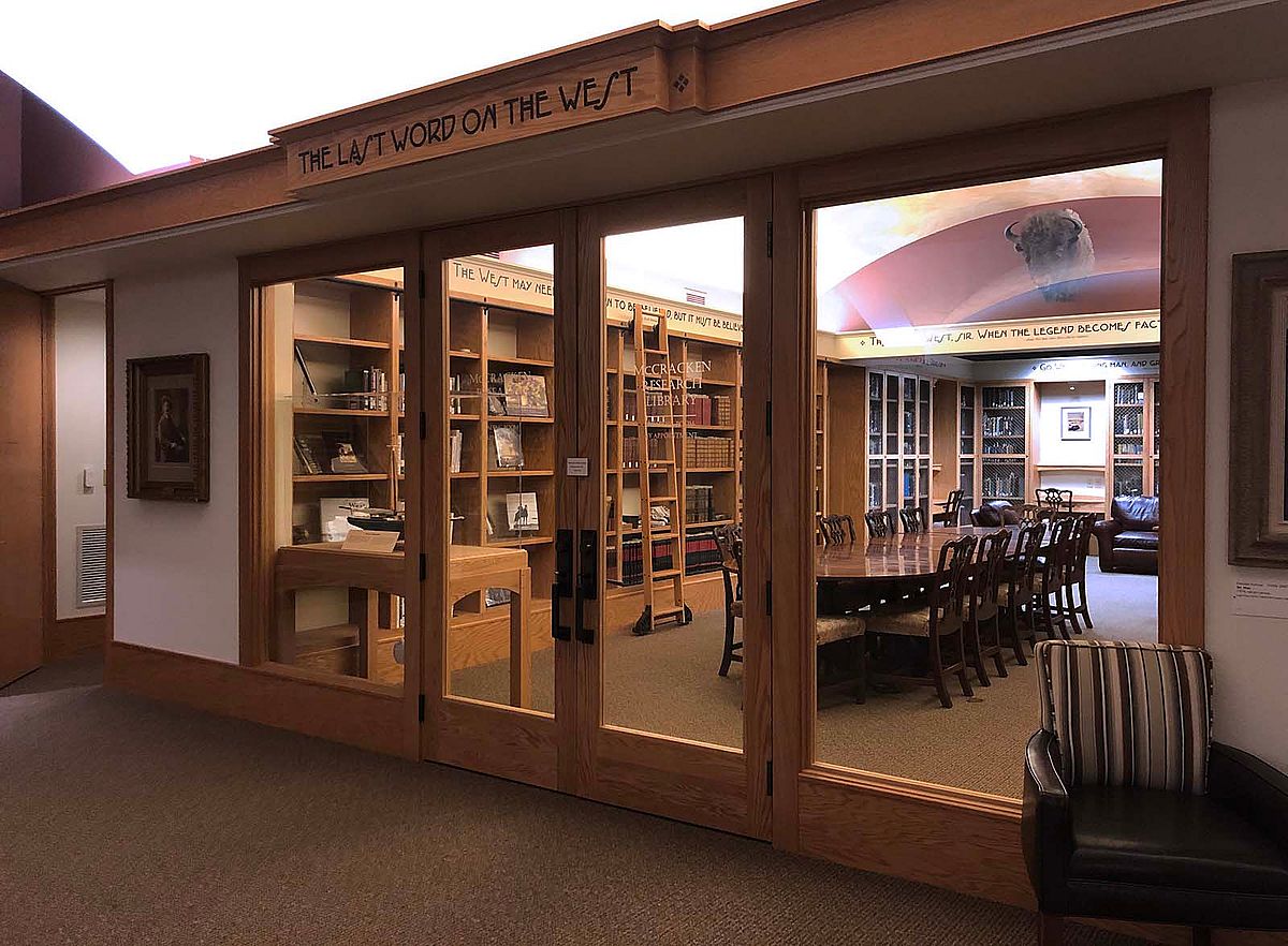 As the McCracken's collection has grown, so has the library's space changed. Looking into the Reading Room from the Library Gallery in 2020.