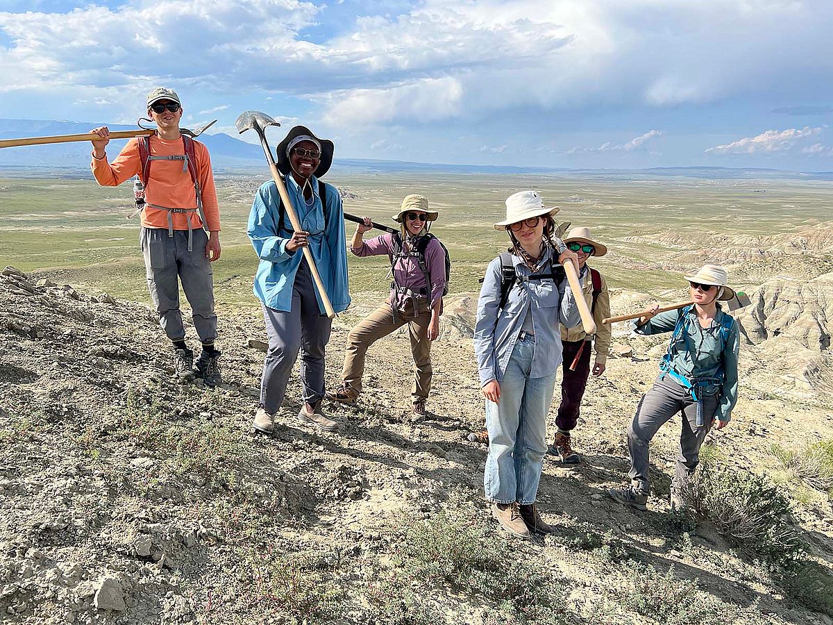 2023 Smithsonian Field crew working on a site preserving 56 million year old plant fossils from the PETM. Scott Wing photo.