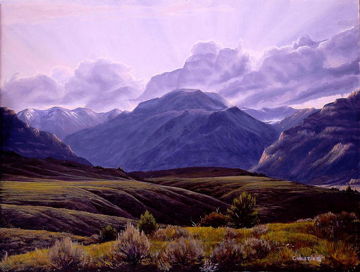 Reid Christie (b. 1951). "Southfork Summer," 1991. Oil on board. Gift of James G. Taggart. 21.91