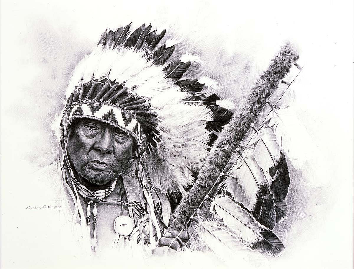 Loren Entz (b. 1949). Joe Medicine Crow, 2005. Pencil on paper. Gift of Mr. and Mrs. W.D. Weiss. 2.05