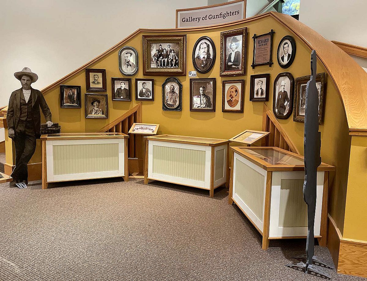 Today, the Shiebler Family Library Gallery includes the Gallery of Gunfighters, shown here, as well as exhibit space and information on the Western Writers of America.