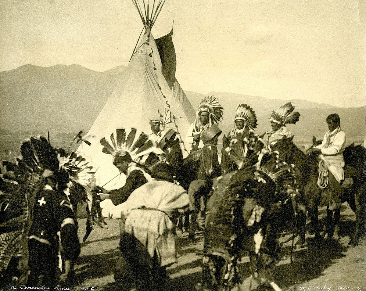 Dancing at a fall festival, Taos, New Mexico. MS 438 Forrest Fenn Indian Photographs Collection. P.438.69