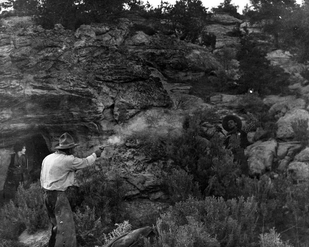 A shootout in "The Rider of the Painted Horse."