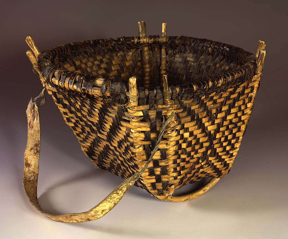 Burden basket, Nueta (Mandan), ca. 1860. Chandler-Pohrt Collection, Gift of Mr. William D. Weiss. NA.106.183