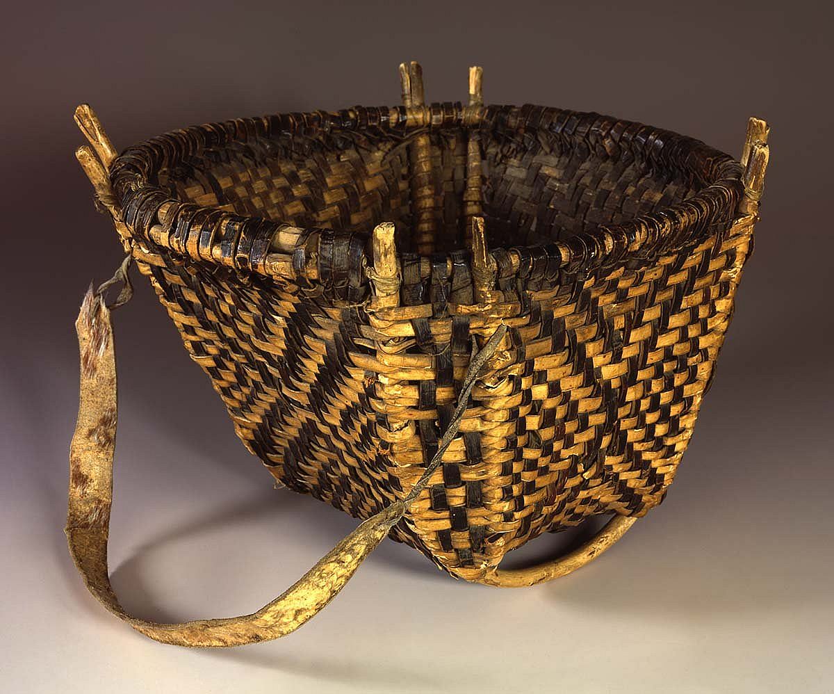 Burden basket, Nueta (Mandan), ca. 1860. Chandler-Pohrt Collection, Gift of Mr. William D. Weiss. NA.106.183