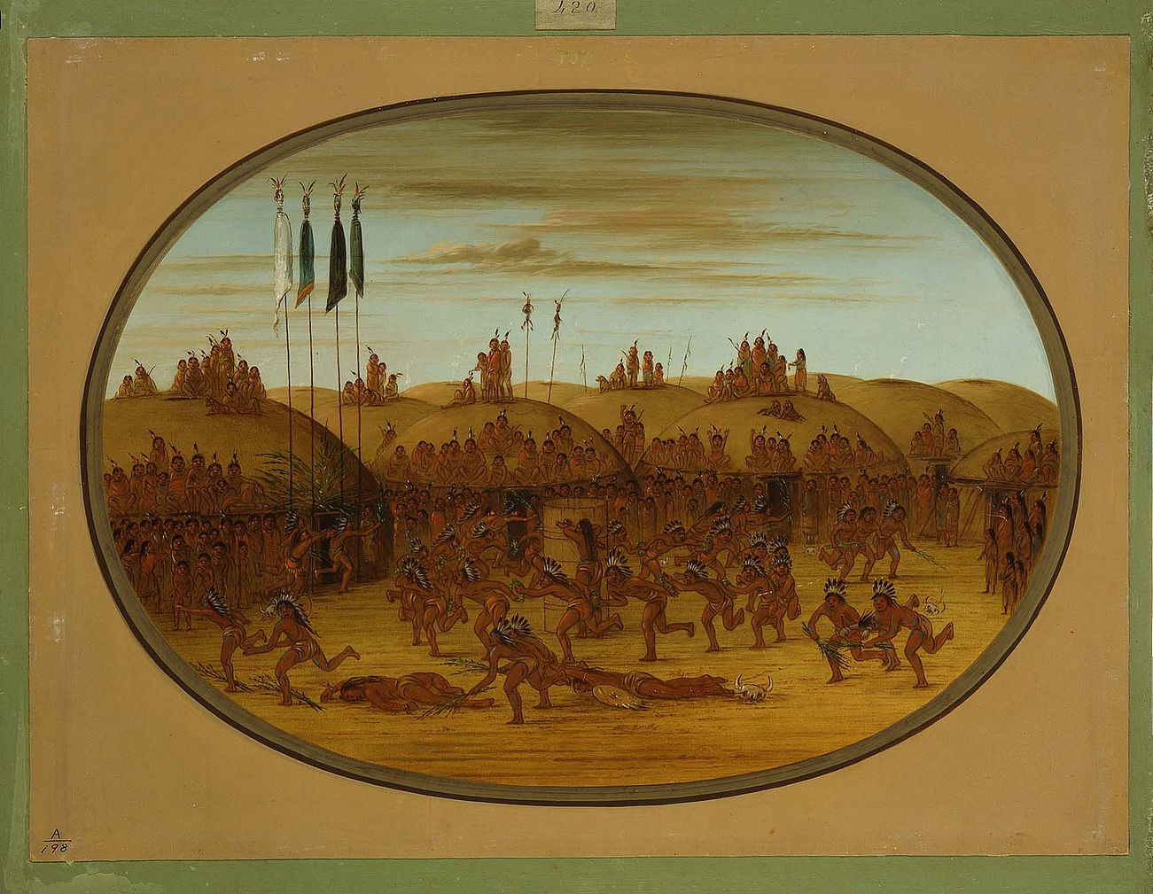 George Catlin (1796-1872). "The Last Race, Mandan (Eeh-K'na-K'nah-Pic)," ca. 1855-1870. Oil on paperboard. Gift of Paul Melon. 28.86