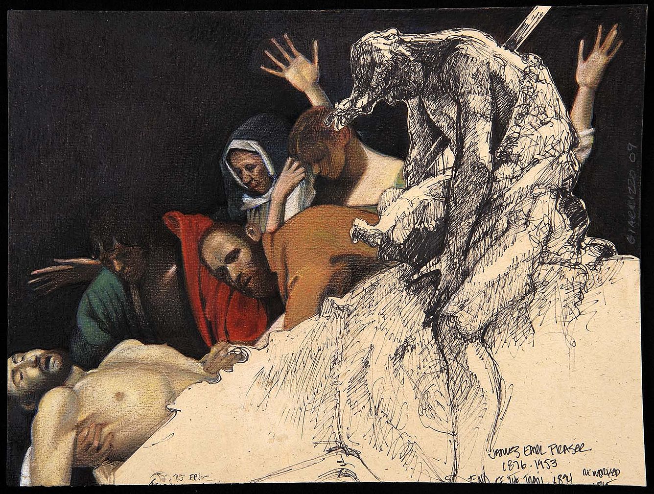 John Giarrizzo (b. 1955). Western Art, 2009. Multimedia collage on paper, 8 x 12 inches. Gift of the artist. 41.09