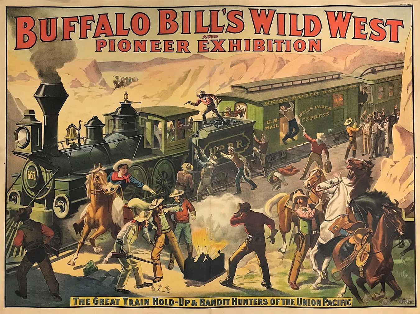 Poster, The Great Train Hold-up and Bandit Hunters of the Union Pacific. Gift of Naoma Tate and the Family of Hal Tate. 1.69.6671