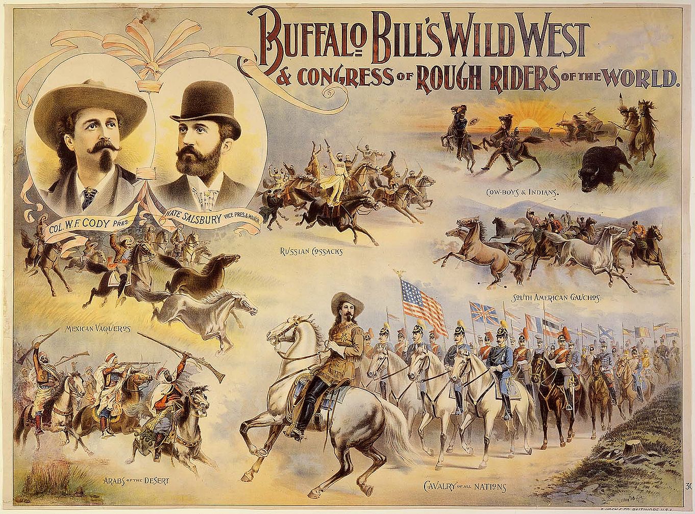 Buffalo's Bill Wild West poster, Congress of Rough Riders of the World, ca. 1895. Gift of The Coe Foundation. 1.69.170